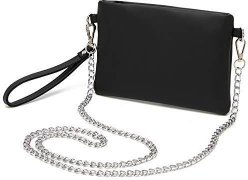 Damen PU Leder Schultertasche Kleine Umhängetasche Retro (Typ02 Schwarz)