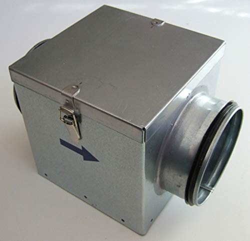 Boîte de filtration, en tôle d'acier galvanisée, filtre G3 100 à 500 mm, air évacué de cuisine (NW 100 mm)