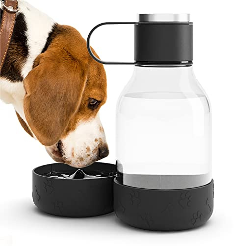 Asobu - Dog Bowl - Flasche aus Tritan avec Hundenapf 1,5 Liter Noir