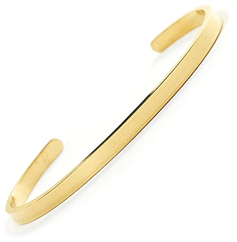 BERGERLIN Schlichter Armreif aus Edelstahl in Gold