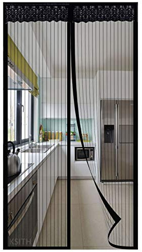 Magnet Fliegengitter Tür, Automatisch Schließen Insektenschutz Fliegenvorhang, Kleb Montage Ohne Bohren, für Die Balkontür Terrassentür-Black|| 70x200cm(27x78inch)