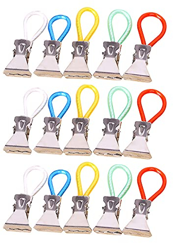 XINGSUI 15Pcs Metall Küche Geschirrtuch Aufbewahrungsclip, Farbe Handtuch Clip, Stoff hängen Clip, Geschirrtuch Clip, Strandtuch Clip, für Küche und Bad