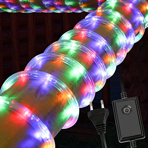 Jopassy 20m 480 LED Lichterschlauch Lichtschlauch – Innen und Außenbereich – energiesparende Leucht, Dekoration für Garten Fest Hochzeit, 8 Modi Lichterkette, Bunt