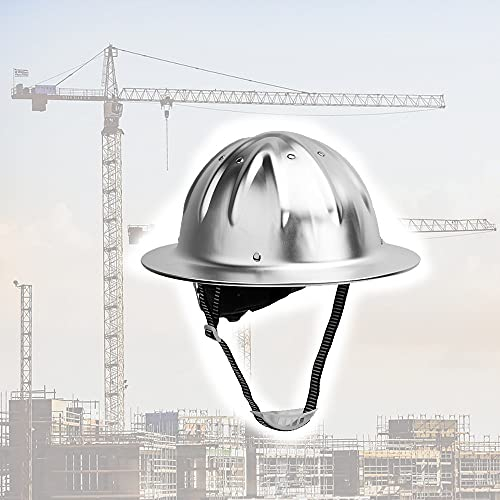 Schutzhelm, Bauhelm, Aluminiumhelm, Arbeitshelm, Verstellbarer Schutzhelm, hochfester Helm, volle Krempe, Top-Verstärkung