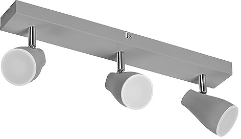 LEDVANCE Foco de techo LED SPOT PEAR 430 mm, gris, 12,9W, 630lm, luz direccional con color de luz blanco cálido, con cabezal flexible GU10, lámpara GU10 incluida, IP20, 2700K