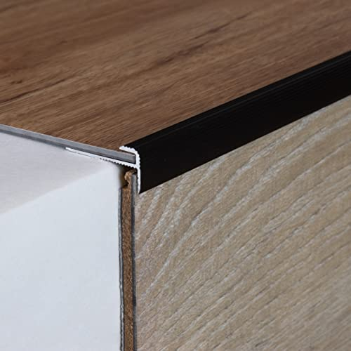 PROVISTON Profilo per bordatura e finitura, in alluminio, 10 x 25 x 900 x 3 mm, bronzo scuro, profilo a incastro, listello di finitura, profilo per pavimento