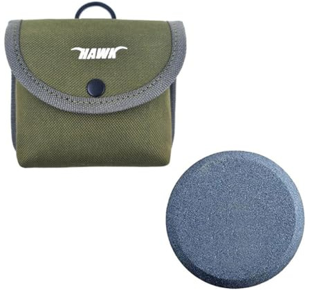 Puck Stone Knife Sharpening Whetstone 2-in-1 Sharp Pebble Puck Disk Axe Hatchet | Dual Grit Multipurpose Waterstone Sharpener Storage Bag