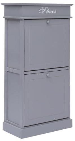 DYRJDJWIDHW schuhregal klein,schuhregal,schuhregal schmal,Schuhschrank Grau 50 x 28 x 98 cm Paulownia HolzFür Türöffnungen, Korridore