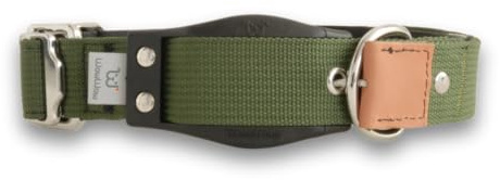 WowWow Advanced Khaki Hundehalsband mit Leine - Metallverschluss - Größe S 33-38 cm, innovatives Halsband mit - bekannt aus der Höhle der Löwen (S)