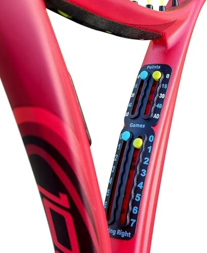 Scoring Right Poängräknare för Tennis & Padelracket – Ultralätt & Hög Kvalitet – Superstarkt 3M-Fäste – Poäng-, Game- & Seträknare – ITF-Godkänd – Tennis- och Padelaccessoarer (Black, 2 Pack)