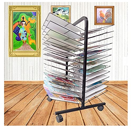 Mobiler Kunst-Trockenständer, Kinder-Trockenständer zum Malen, sehr gut geeignet für Künstler-Leinwandtafeln, Papier, Drucke, platzsparende Regale, geeignet für A3K8-Papier (Größe: 26 Lagen dopp