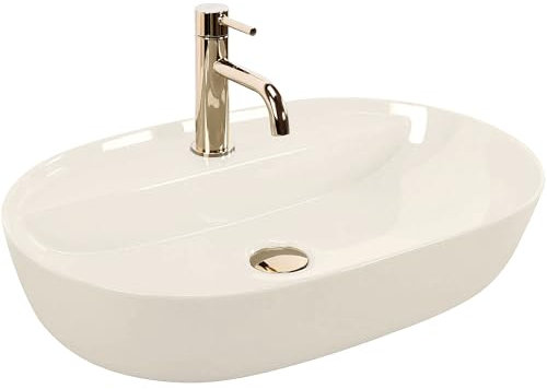 REA AURA 61 SHINY VASQUE À POSER OVAL BLANC VASQUE À POSER EN CÉRAMIQUE