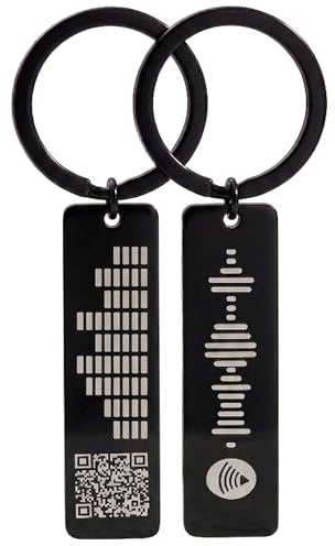 Personalised Keyring Code for Music APP – Custom Engraved QR Code Keychain Gift Keepsake, Anniversary Wedding Engagement Birthday Valentine’s Day Mother’s Day Father’s Day Christmas Gift – Made in UK