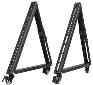 1 Paire de Supports TV roulants, Support TV Mobile avec roulettes, adapté aux téléviseurs LED, LCD, Plats et incurvés de 32 à 55 Pouces, Chariot TV à Angle réglable