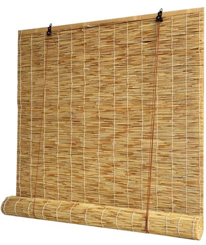 Geovne Tenda a Rullo in Bambù,Tende Avvolgibili Naturale,Tapparella a Carrucola in Bamboo,Tenda a Lamella in Canna per Casa e Giardino,Reed Curtain Retrò,con Accessori (100x180cm/39x71in)