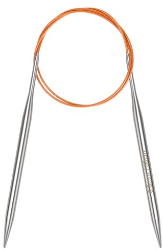 Coopay 6 mm cirkulära sticknålar 80 cm långa, metallcirkulära nålar med flexibel kabel, runda sticknålar för stort projekt, fast kabelcirkel-stickstift för filt, halsduk, hattar