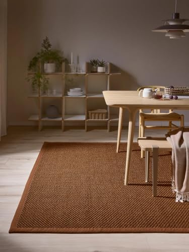 benuta Pure Sisalteppich Greta - Hellbraun 200x300 cm - 100% Sisal - Rechteckig & im Style: Bordüre, Uni, Natural Living, Scandi Living - Pflegeleicht für Wohnzimmer Schlafzimmer