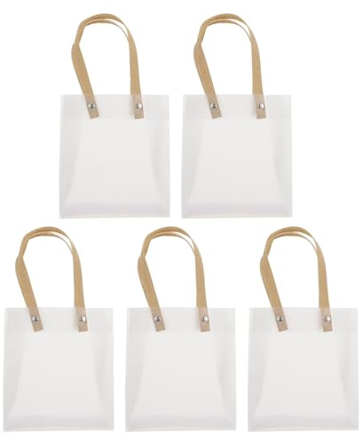 OFFSCH 5stücke Transparente Geschenktaschen Praktische Tragetaschen Für Geschenkverpackung Hochzeitsgeschenktaschen Geschenkverpackungstaschen Aus Hochwertigem Material Vielseitig