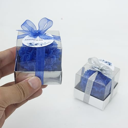 bomboniere matrimonio, Rosa pezzi candele profumate bomboniere battesimo, anni ragazzo, comunione, cresima, anniversario di, compleanno bigliettini (blu, set da 50)