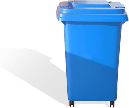 AMAZWI Contenedor Basura Exteriores 50L 100L 120L Y 240L Residencial Y Comercial Con Tapa Y Ruedas For Patio, Garaje O Terraza(Blue,50L)