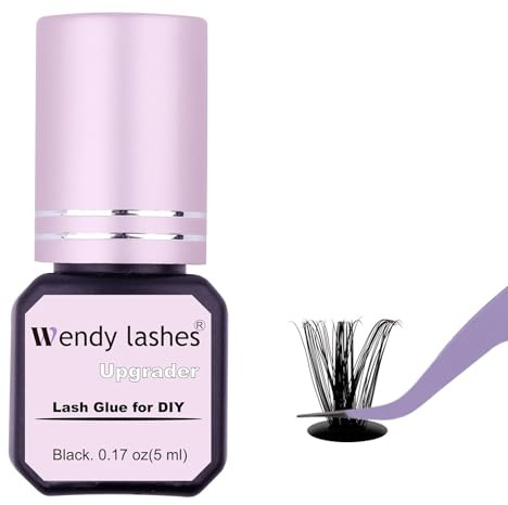 Wendy Lash Glue Svart lim för ögonfransförlängning Starkt vattentätt lim för ögonfransar, torkar på 2–3 sekunder, långvarigt(5 ml)