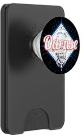 Odense City Denmark with Vintage Viking Travel Souvenir PopSockets PopWallet for MagSafe
