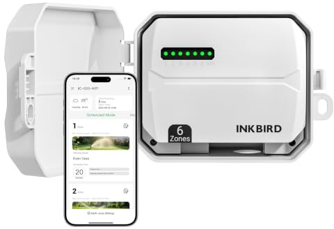 Inkbird 6 zoners Wi-Fi Bevattningsdator med Vattentätt Skyddsfodral