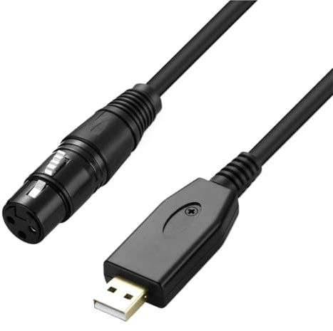 IXRPVJM 3m USB Male to XLR Female Cable Studio Audio Connector Cords Adapter for Microphone Recording