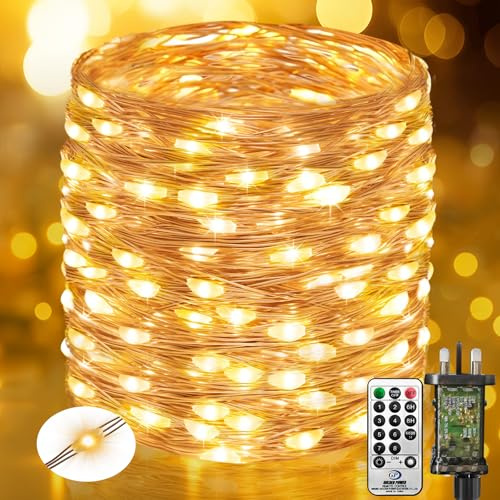 btfarm 30M 300 LED Fairy Lights Plug in Indoor Remote, Copper Wire Lights