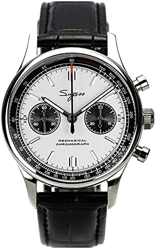 40 mm Racing Panda Chrono Möwe ST1901 Uhrwerk Saphirglas Chronograph Herrenuhr 1963 SUPANK002SN, silber, 40 mm, Armband