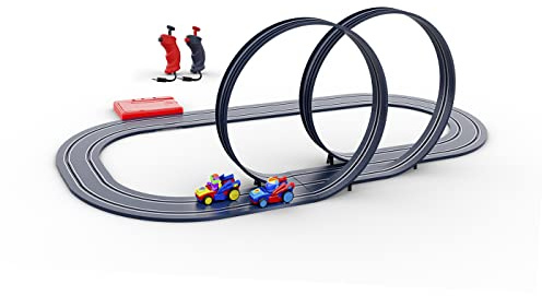 Ninco - Superthings Double Looper | Circuito de Slot a Escala 1/50 y Recorrido de 320cm | Incluye Dos vehículos Speed Jumper, con 2 Personajes Hellmut Speed y Wheelzag | A Partir de 3 años (91018)