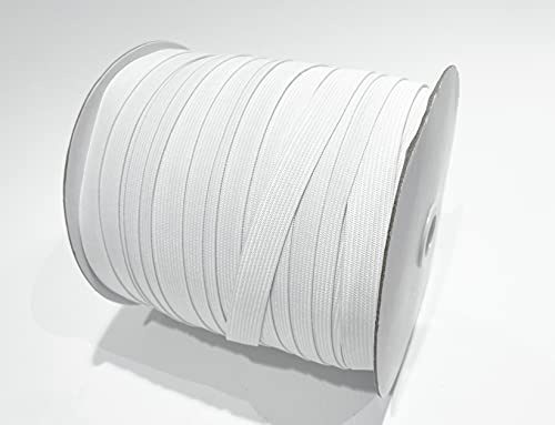 100Metros /Cinta Elástica de Costura, 5 Anchos para Elegir, Goma Elástica para Coser, Elástico Para Ropa, Manualidades, Hogar, Blanco, (15mmX100M, 101)