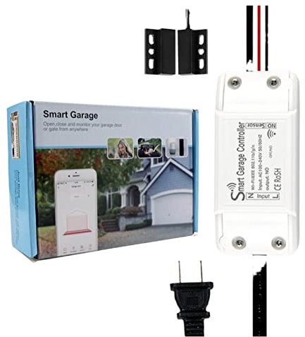 Tuya Smart Garage Door Opener Controller Sensor Remote with Alexa Echo Google Home Voice Control for Garage Door