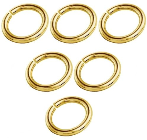 My-Bead offene Binderinge 3 mm – 925 Sterlingsilber vergoldet 18K Schmuckringe zum Basteln Verbinden & Reparieren – Rundringe Schmuckherstellung DIY Armbänder & Ketten (6 Stück)