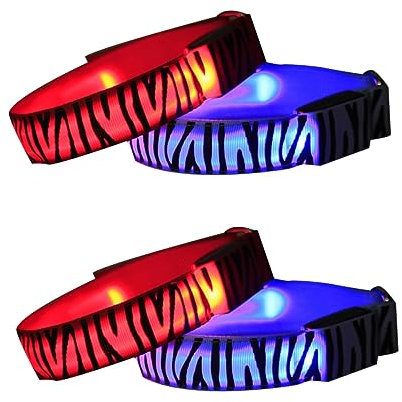 BESPORTBLE 4piezas Pulsera Led Brillante Cebra para Actividades Nocturnas Senderismo y Fiestas Diseño y Resistente Al Agua Aleatorios Accesorio Práctico y Seguro