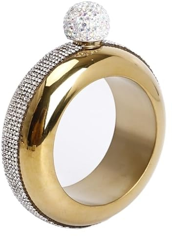 HEPYLAIFU Pulsera Brazalete Frasco Frascos Brazalete Cristal Acero Inoxidable for Mujer con Embudo Tapa Diamantes imitación for Fiesta portátil (Color : C, Size : 3.5OZ)