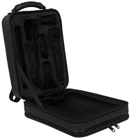 SAFIGLE Aufbewahrungskoffer Für Klarinette Schwarzes Röhrendesign Tragbare Tasche Für Klarinette Musikinstrumententasche Für Herren Oxford-gewebe Kratzfest