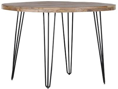 Lomadox Tisch Esstisch, rund 105cm, Mangoholz gebeizt und lackiert, Massivholz