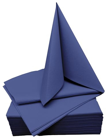 STAUBPIRAT Airlaid Servietten blau - 40 x 40 cm stoffähnlich, zur Dekoration für Event und Feier zu Weihnachten, Advent, Hochzeit, Silvester, Geburtstag, 50 Stück, royalblau