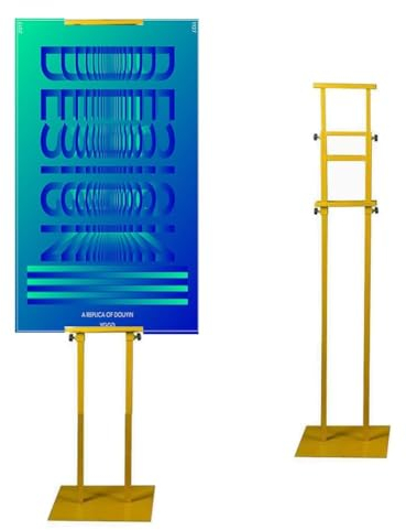 HACSYP Plakatständer, Verstellbarer doppelseitiger Plakatschildständer, robuster Plakattafelständer for den Außenbereich, for Leben und Geschäft(Color:Gold,Size:5pc)