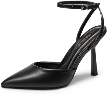 DREAM PAIRS High Heels Spitze Pumps | Knöchelriemchen und Stiletto-Absatz Elegante Brautschuhe Abendschuhe Party Brautschuhe für Damen