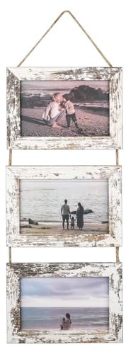 XTDMJ Cadre photo collage pour 3 photos, 15 x 10 cm, pliable, en bois, avec plaque acrylique, multi-cadre pour mariage, famille, bébé, marron clair, 15 x 10 cm