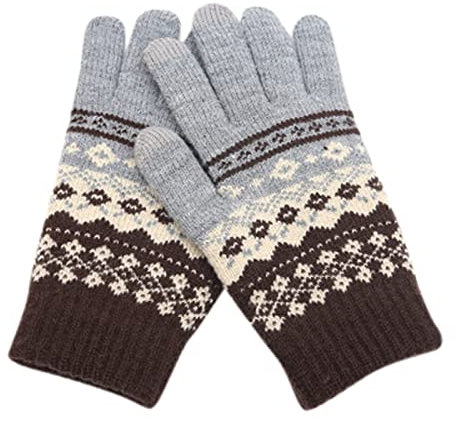 Handschuhe Fäustlinge Mode Winter Druck Handschuhe Warme Herren Kreative Handy Dicke Erwachsene Und Gestrickte Und Und Und Schneeflocke Damen Mit Bildschirm Handschuhe Handschuhe Fäustlinge (C,