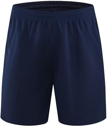 Stolpyzh Kids Shorts Boys School Activewear PE Short Boy Girls Breathable Gym Football Sports Running Training Shorts Quick Drying(Navy, 110/4-5 Years)