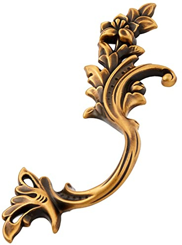 Maniglia for armadio, confezione da 5 maniglie for armadietti, maniglie for ante e cassetti, foro centrale, 96 mm, in ottone antico europeo, in pelliccia, hardware solido con viti, for cassettiera, ba