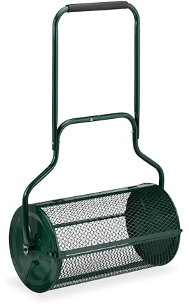 Relaxdays Épandeur à Engrais pour Gazon, Distributeur Compost, terreux, Manuel, 65 L, poignée, HLP: 117x74x36 cm, Vert