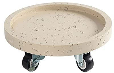 CWCQGH Sottovasi per Piante da Esterno, Carrello per Piante con Ruote, Base per vasi da Fiori da Interno, Carrello Rotondo per Piante, Vassoio per Acqua, Vassoio per vasi da fio,D-50cm