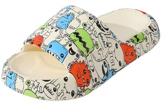 R-ISLAND Chanclas para mujer de verano con diseño divertido, ligeras y cómodas, tipo zapatillas, ideales para casa, piscina y playa.(Monstruos 39)