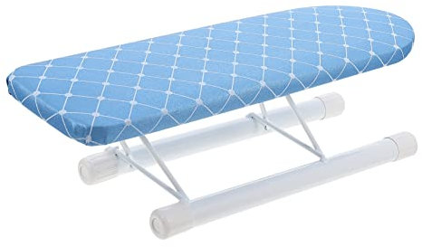 MUCKLILY Mini Tavolo da Stiro Portatile Salvaspazio Compatto Pieghevole Struttura in Ferro e Rivestimento per Maniche e Camicie Asse da Stiro per Uso Domestico