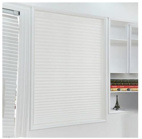 WWPMNQD Persiana Plisada Adhesiva Persianas Plisadas no Tejidas, persianas semisombreadas Autoadhesivas for Sala de Estar, Cortinas for Cocina y Dormitorio(White,90x150cm)
